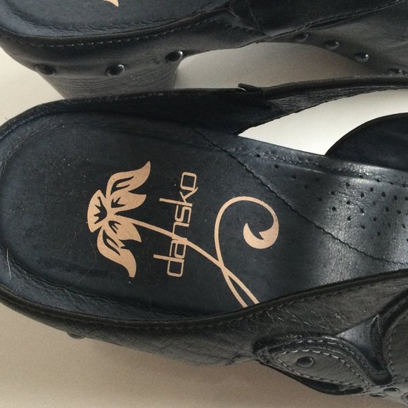 Dansko Nigella Sandals Comfort Strappy Size 9 Black heels Leather - Picture 4 of 16